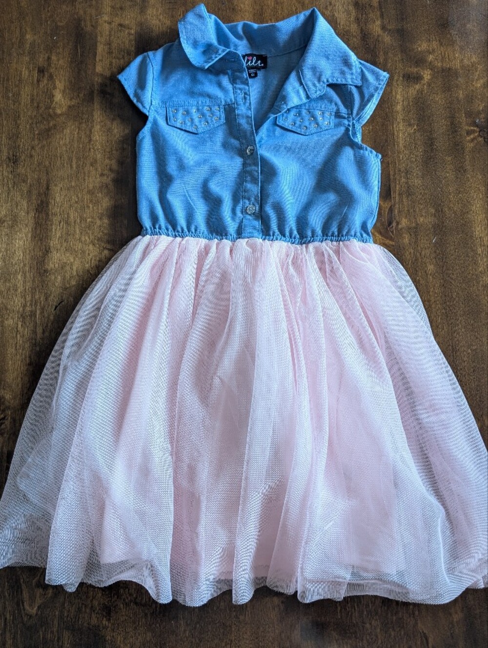 Girls Dress With Pink Tulle/ 6X